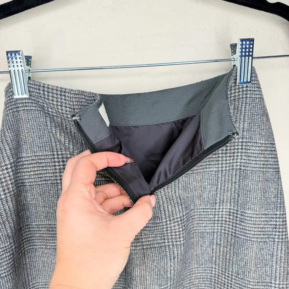 NWT Aritzia Wilfred Dorine Wrap Front Glen Check Plaid Wool Blend Mini Skirt 0